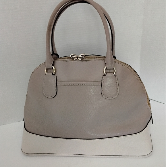 Coach Cross Grain Leather Cora Dome  Handbag Color Block Tan  NWOT - Picture 3 of 7